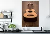MuchoWow® Poster Akustische Gitarre auf einem Holztisch Produktbild-Vorschau 3