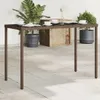 vidaXL Gartentisch mit Glasplatte Braun 115x54x74 cm Poly Produktbild-Vorschau 2