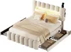 OKWISH Lit avec rangement 140x200 cm - 4 Tiroirs - Sans Voir les images du produit 11
