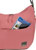 Close-up of a pink bag with a map and phone in an outer pocket. Produktbild-Vorschau