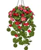Künstliche Geranie Hängeampel 70cm Dekopflanze Rosa/Rot Produktbild-Vorschau 1