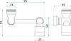 Technical drawing with dimensions of a bathroom fixture extension. Náhľad obrázku produktu