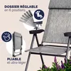 CASARIA® 2x Chaises de jardin pliantes Gris Chiné en Voir les images du produit 4