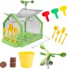 A collection of gardening tools and a mini-greenhouse for children. Podgląd zdjęcia produktu