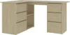 A light brown corner desk made of wood composite. Produktbild-Vorschau
