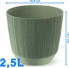 A green plant pot with dimensions indicated. Anteprima dell’immagine prodotto