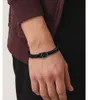 BOSS gevlochten lederen armband, zwart, one size Productafbeelding-voorbeeld 3