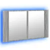 vidaXL LED-Spiegelschrank Grau Sonoma 80x12x45 cm Acryl Produktbild-Vorschau 4
