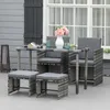 Outsunny Polyrattan Sitzgruppe Gartenset Garnitur 5 tlg. Produktbild-Vorschau 2