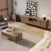 Merax Couchtisch und TV-Ständer-Kombination aus Massivholz Produktbild-Vorschau 2