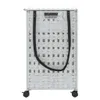 vidaXL Wäschekorb mit Rollen Weiß 66x35x60 cm Rattan Produktbild-Vorschau 5