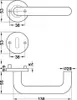 Technical drawing with dimensions of a door handle set. Produktbild-Vorschau