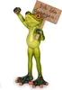 Dekofigur Froschmann mit Protest Schild ICH BIN DAGEGEN Produktbild-Vorschau 1