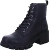 A black women's boot with laces and a platform sole, shown from the front. Produktbild-Vorschau