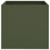 A single, olive green, cube-shaped planter is shown against a light gray background. Anteprima dell’immagine prodotto
