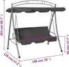 vidaXL Balancelle de jardin avec fonction lit et toit Voir les images du produit 5