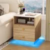 UnboxG 2er Set Nachttische mit RGB LED & Ladestation, Produktbild-Vorschau 4