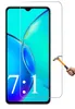 A screen protector is shown placed over a smartphone screen. Produktbild-Vorschau