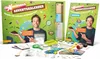A science advent calendar with various experiment components laid out in front of the open box and a separate manual. Produktbild-Vorschau