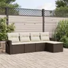 5-tlg. Garten-Sofagarnitur mit Kissen Braun Poly Rattan Produktbild-Vorschau 2