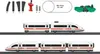 A model train set with track pieces, a controller, and a scenic element. Produktbild-Vorschau