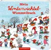 A children's book cover depicting a winter scene with many small gnome-like characters engaged in various winter activities like sledding, fishing, and playing in the snow. Produktbild-Vorschau