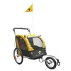 M-WAVE Stalwart Kid 3in1 rimorchio per bicicletta giallo Anteprima dell’immagine prodotto 1