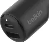 Close-up of a black car charger with two ports and a small white indicator light. Anteprima dell’immagine prodotto