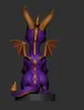 A 3D render of a Spyro the Dragon figurine, viewed from the back. Náhled obrázku produktu