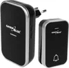 A black wireless doorbell receiver and transmitter are shown against a white background. Náhľad obrázku produktu