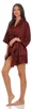 Damen Morgenmantel kurzer Kimono in Satin-Optik; Dunkelrot Produktbild-Vorschau 2