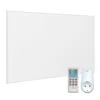 A white infrared heating panel with a remote control and a power adapter on a white background. Podgląd zdjęcia produktu