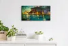 Wandkunst Leinwand Bild Uhr 60x30 Malerei Abstrakte Fluss Produktbild-Vorschau 3