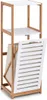 Zeller Badezimmerregal, MDF/Bambus, 33x36x98 cm, weiß/braun Produktbild-Vorschau 2