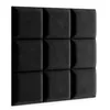 A black padded wall panel, made of nine square sections, displayed against a white background. Anteprima dell’immagine prodotto