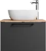 A modern bathroom vanity with a vessel sink and faucet. Produktbild-Vorschau