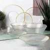 Piatto piano in vetro basso dorato 28 cm Anteprima dell’immagine prodotto 6