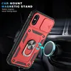 A red phone case with a ring holder is shown attached to a car mount in a car's interior. Produktbild-Vorschau