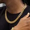 Panzerkette Herren 14mm Gold Cuban Link Chain 66cm Hip Hop Produktbild-Vorschau 2