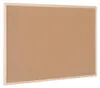 A cork board with a wooden frame is shown against a white background. Produktbild-Vorschau