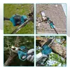 Collage of four images showing different uses of a cordless pruning tool. Produktbild-Vorschau