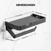 Badezimmer Papierhalter Wandmontage, Schwarz Aluminium, Produktbild-Vorschau 6