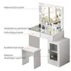 CLIPOP LED Spiegel Schminktisch mit Hocker, 2 Schubladen, Produktbild-Vorschau 4