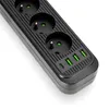 Przedłużacz 4 gniazda 3m LISTWA ZASILAJĄCA czarny + 4x USB Podgląd zdjęcia produktu 3