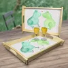 Mr. & Mrs. Panda Holztablett Frosch Liebe - Grau Pastell - Produktbild-Vorschau 2