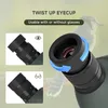 Close-up of a spotting scope eyepiece with instructional graphics and text. Produktbild-Vorschau
