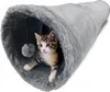 A kitten is playing inside a grey cat tunnel. Produktbild-Vorschau