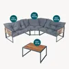 Loungeset 'Karg', inclusief sofa, salontafel en kussens, in Productafbeelding-voorbeeld 5