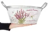 Metall Blumenschale oval Lavendelprint mit Griffen Produktbild-Vorschau 3