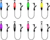 A grid of eight fishing bite alarms in different colors against a white background. Produktbild-Vorschau